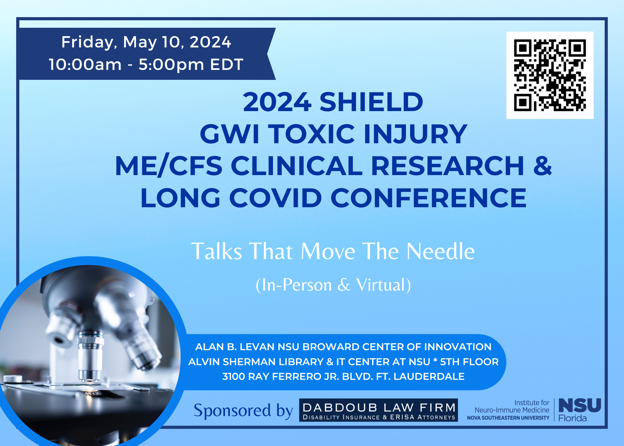 2024 Shield GWI Toxic Injury ME/CFS Clinical Research & Long COVID Conference: Talks That Move the Needle - Conference Schedule