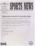 NSU Sports News - 1997-09-26 - Men's Soccer - "NSU gets back on track with 2-0 win past Berry College" by Nova Southeastern University