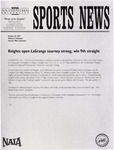 NSU Sports News - 1997-10-10 - Women's Volleyball - "Knights open LaGrange tourney strong, win 9th straight" by Nova Southeastern University