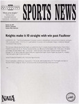 NSU Sports News - 1997-10-10 - Women's Volleyball - "Knights make it 10 straight with win past Faulkner" by Nova Southeastern University