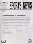 NSU Sports News - 1997-10-15 - Men's Soccer - "St. Thomas rallies in OT, shocks Knights" by Nova Southeastern University