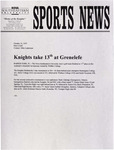 NSU Sports News - 1997-10-19 - Men's Golf - "Knights take 13th at Grenelefe" by Nova Southeastern University