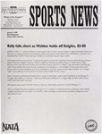 NSU Sports News - 1998-01-09 - Men's Basketball - "Rally falls short as Webber holds off Knights, 83-80" by Nova Southeastern University
