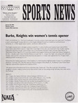 NSU Sports News - 1998-01-20 - Women's Tennis - "Burke, Knights win women's tennis opener" by Nova Southeastern University