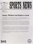 NSU Sports News - 1998-01-27 - Softball - "Sawyer, Wickham lead Knights to sweep" by Nova Southeastern University
