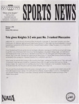 NSU Sports News - 1998-02-01 - Baseball - "Trio gives Knights 3-2 win past No. 3 ranked Moccasins" by Nova Southeastern University