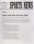 NSU Sports News - 1998-02-07 - Women's Tennis - "Knights' tennis splits with Tampa, Flagler" by Nova Southeastern University