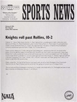 NSU Sports News - 1998-02-08 - Men's Baseball - "Knights roll past Rollins, 10-2" by Nova Southeastern University
