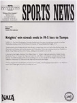 NSU Sports News - 1998-03-04 - Baseball - "Knights' win streak ends in 19-5 loss to Tampa" by Nova Southeastern University
