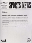 NSU Sports News - 1998-03-08 - Baseball - "Villano (2 home runs) leads Knights past Eckerd" by Nova Southeastern University