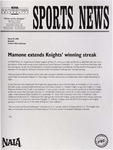 NSU Sports News - 1998-03-10 - Baseball - "Mamone extends Knights' winning streak" by Nova Southeastern University