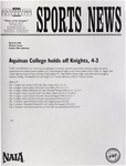 NSU Sports News - 1998-03-10 - Women's Tennis - "Aquinas College holds off Knights, 4-3" by Nova Southeastern University