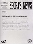 NSU Sports News - 1998-03-11 - Baseball - "Knights fall on 10th inning home run" by Nova Southeastern University