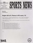 NSU Sports News - 1998-03-12 - Women's Tennis - "Knights fall to St. Thomas in FSC match, 7-0" by Nova Southeastern University