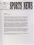 NSU Sports News - 1998-03-21 - Baseball - "Knights take double-header from Geneva College (PA)" by Nova Southeastern University