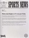 NSU Sports News - 1998-03-25 - Baseball - "Molina leads Knights to 9-2 rout past Trinity" by Nova Southeastern University