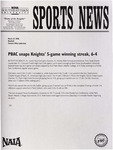 NSU Sports News - 1998-03-27 - Baseball - "PBAC snaps Knights' 5-game winning streak, 6-4" by Nova Southeastern University