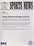 NSU Sports News - 1998-03-31 - Baseball - "Paynter, Decastro lead Knights to 9-5 win" by Nova Southeastern University