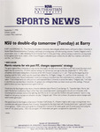 NSU Sports News - 1998-09-07 - Weekly Update - Men's Soccer; Women's Volleyball; Women's Soccer - "NSU to double-dip tomorrow (Tuesday) at Barry" by Nova Southeastern University
