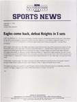 NSU News Release - 1998-09-11 - Volleyball - "Eagles come back, defeat Knights in 5 sets" by Nova Southeastern University