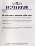 NSU Sports News - 1998-09-16 - Women's Soccer - "Knights lose game, possibly Bernal for season" by Nova Southeastern University