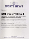 NSU News Release - 1998-09-19 - Volleyball - "NSU win streak to 4" by Nova Southeastern University