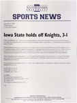 NSU Sports News - 1998-09-19 - Women's Soccer - "Iowa State holds off Knights, 3-1" by Nova Southeastern University
