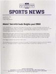 NSU Sports News - 1998-09-22 - Women's Soccer - "Adams' hat-trick leads Knights past ERAU" by Nova Southeastern University