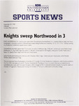 NSU News Release - 1998-09-29 - Volleyball - "Knights sweep Northwood in 3" by Nova Southeastern University