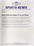 NSU Sports News - 1998-09-30 - Women's Soccer - "Adams, Jenkins give Knights 2-1 win past Webber" by Nova Southeastern University