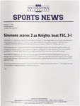 NSU Sports News - 1998-10-05 - Women's Soccer - "Simmons scores 2 as Knights beat FSC, 3-1" by Nova Southeastern University
