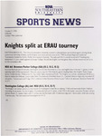 NSU News Release - 1998-10-09 - Volleyball - "Knights split at ERAU tourney" by Nova Southeastern University