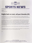 NSU News Release - 1998-10-10 - Volleyball - "Knights back on track, roll past Columbia (SC)" by Nova Southeastern University