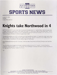 NSU News Release - 1998-10-27 - Volleyball - "Knights take Northwood in 4" by Nova Southeastern University
