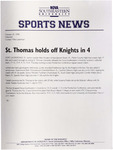 NSU News Release - 1998-10-29 - Volleyball - "St. Thomas holds off Knights in 4" by Nova Southeastern University