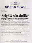 NSU Sports News - 1999-01-09 - Men's Basketball - "Knights win thriller" by Nova Southeastern University