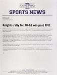 NSU Sports News - 1999-01-12 - Men's Basketball - "Knights rally for 70-62 win past FMC" by Nova Southeastern University