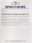 NSU Sports News - 1999-02-06 - Baseball - "Florida Southern ruins Knights' home opener, 9-0" by Nova Southeastern University