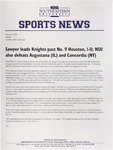 NSU Sports News - 1999-03-06 - Softball - "Sawyer leads Knights past No. 9 Houston, 1-0; NSU also defeats Augustana (IL) and Concordia (NY)" by Nova Southeastern University