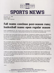 NSU Sports News - 1999-11-15 - Weekly Update - Soccer, Baseball Camps - 