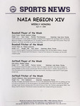 FSC Sports News - 2000-04-17 - NAIA REGION XIV WEEKLY HONORS