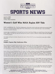 NSU Sports News - 2000-04-24 - Weekly Update - Golf; Baseball; Softball - 