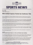 NSU Sports News - 2000-05-01 - Weekly Update - Softball; Baseball - NSU Softball Captures Florida Sun Conference Title