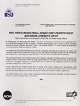 NSU News Release - 2003-11-29 - NSU Men's Basketball Edges Past Puerto Rico-Bayamon Cowboys 59-57