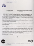 NSU News Release - 2003-12-05 - NSU Men's Basketball Edged by North Florida 73-69 by Nova Southeastern University