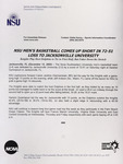 NSU News Release - 2003-12-13 - NSU Men's Basketball Comes Up Short in 72-51 Loss to Jacksonville University by Nova Southeastern University