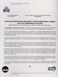 NSU News Release - 2003-12-29 - Nova Southeastern University Men's Basketball Edged 89-87 by Merrimack College