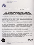 NSU News Release - 2004-01-03 - Nova Southeastern University Men's Basketball Overcomes Florida Tech 92-90 in Double Overtime