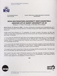 NSU News Release - 2004-01-08 - Nova Southeastern University Men's Basketball Knocked Off by Barry University 66-46 by Nova Southeastern University