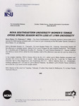 NSU News Release - 2004-02-07 - Nova Southeastern University Women's Tennis Opens Spring Season with Loss at Lynn University by Nova Southeastern University